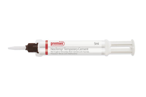 Premier Dental 3001473 NexTemp Non-Eugenol Temporary Cement Syringe Clear 4/Pk 5mL Premier Dental 3001473 NexTemp Non-Eugenol Temporary Cement Syringe Clear 4/Pk 5mL